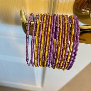 Purple and yellow Gold Bangle Set new